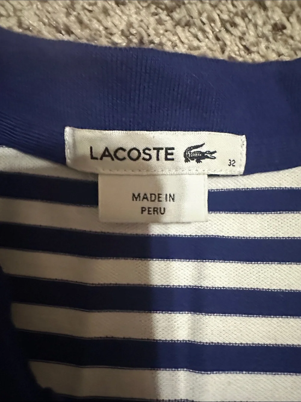 Lacoste Navy and White Striped Polo Mini Dress - Picture 4 of 4